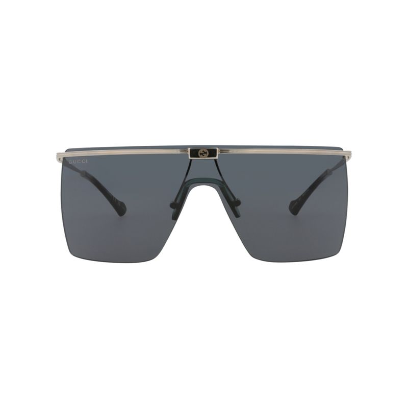 Shield-Frame Metal Sunglasses